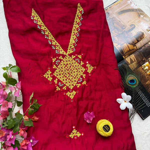Maslin  Embroidered Kurti